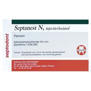 Septanest N - Verpakking, 50 carpules