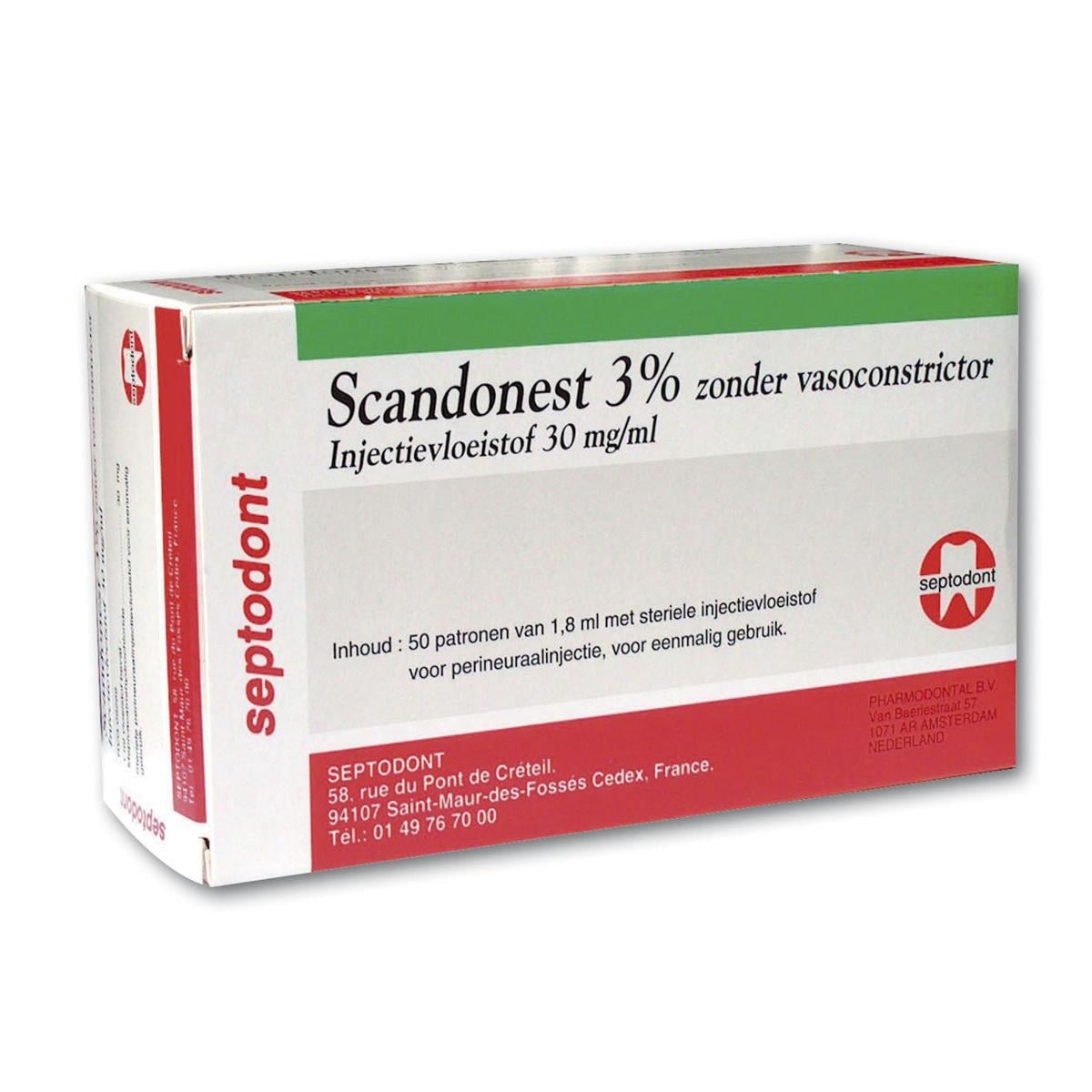 Scandonest - Verpakking, 50 carpules