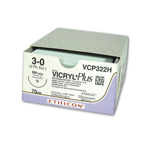 Vicryl Plus - Lengte 45cm, 36 stuks 5/0, naald FS-2 - VCP391H