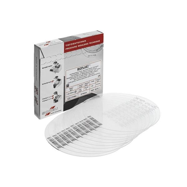 Bioplast helder-transparant rond,  125 mm - Dikte 1 mm, 10 stuks