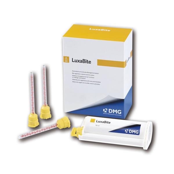 LuxaBite - Verpakking, 50 ml en 15 Automix tips.