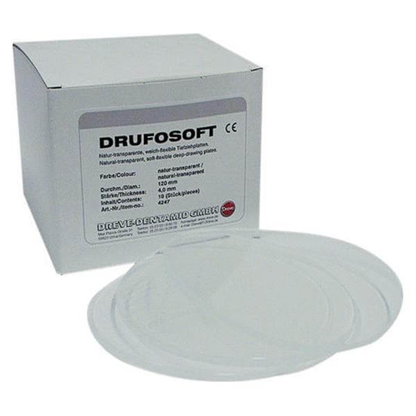 Drufosoft dieptrekplaat transparant,  120 mm - Dikte 2 mm, 50 stuks
