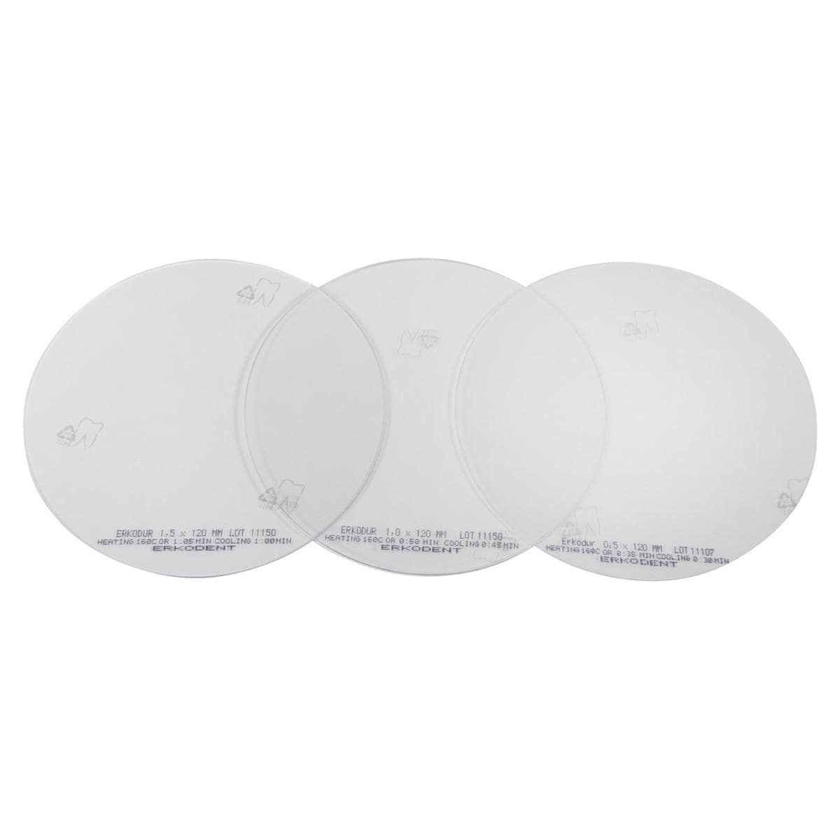 Erkodur helder met isolatiefolie, rond Ø 120 mm - Dikte 0,6 mm, 20 stuks