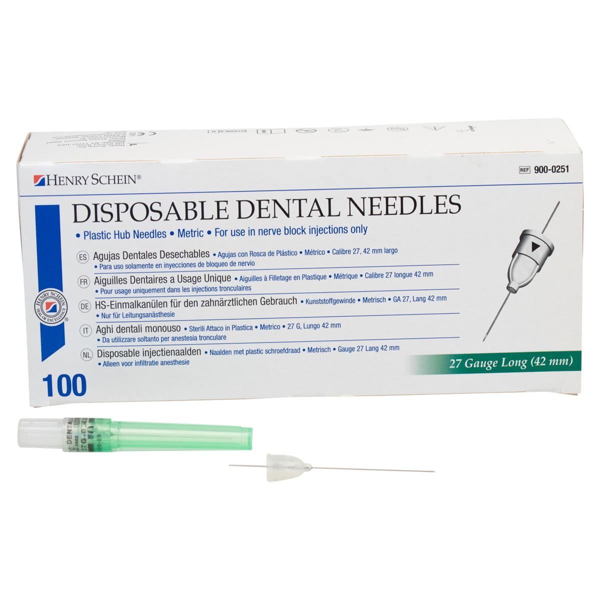 Carpulenaalden - 27L, 0,40 x 42 mm, lang, per 100 stuks