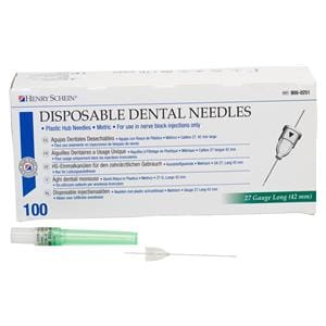 Disposable Dental Needles - 27G long 0,4 x 42 mm groen