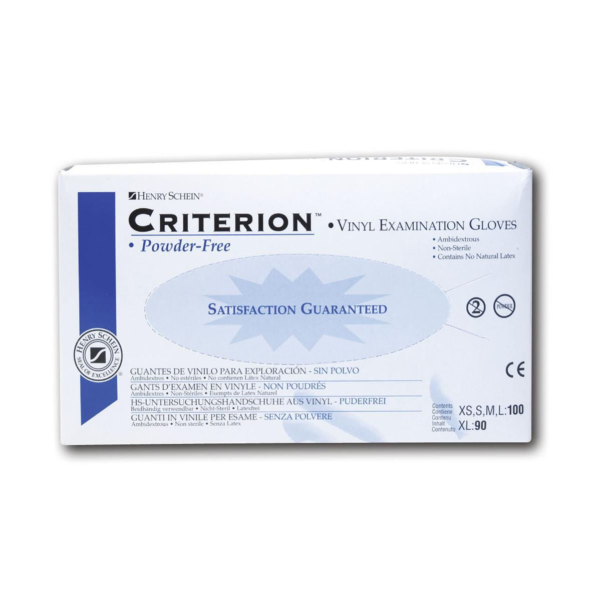 Criterion Vinyl Gloves Powder Free - M, 100 stuks