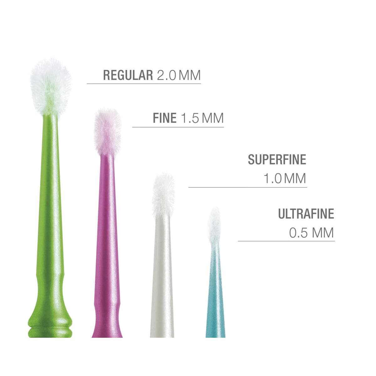 Microbrush in Tube verpakking - Regular (2,0 mm) assortiment, 4x 100 stuks