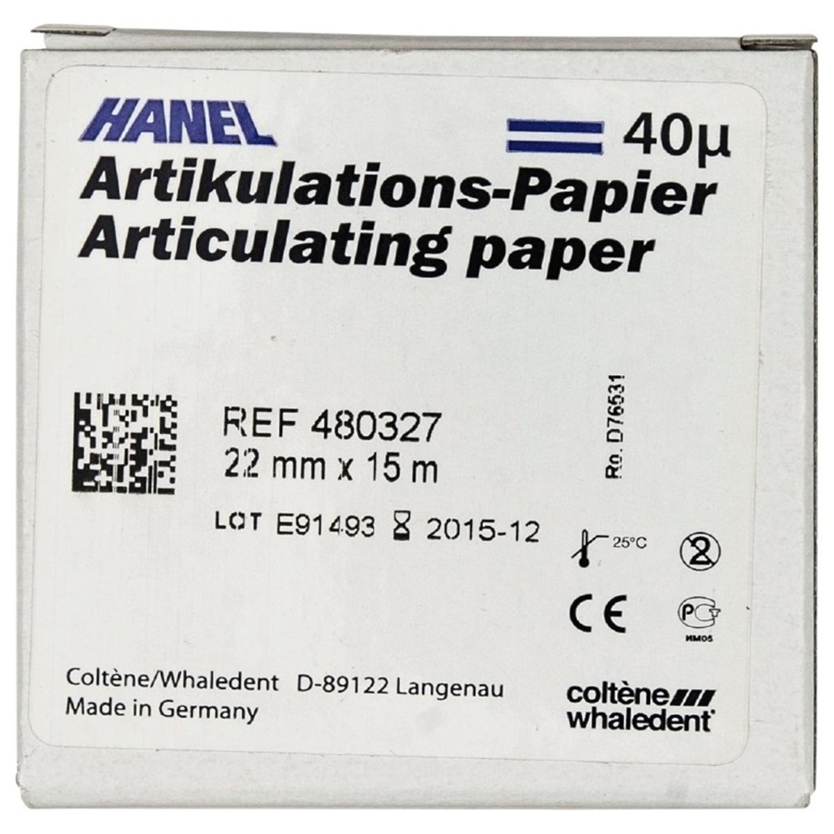 Hanel Articulatiepapier 40 &#181; - Rol, blauw, 15 meter