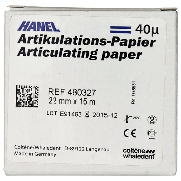 Hanel Articulatiepapier 40 &#181; - Rol, blauw, 15 meter