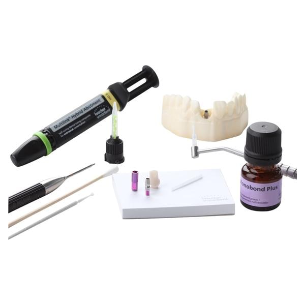 Multilink Hybrid Abutment - Starter Kit - 2,5 g Automixspuit Multilink Hybrid Abutment HO 0, 4 mengtips, 1 g flesje Monobond Plu