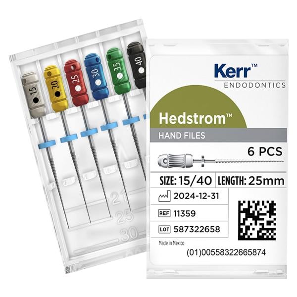 Hedstrm-Files, 25 mm - ISO 15 - wit, 6 stuks