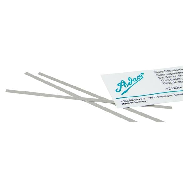 Adaco Separatiestrips staal, dubbelzijdig - Breedte 4 mm, korrel middel (50 &#181;m) - 12 stuks