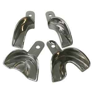 Afdruklepels metaal ongeperforeerd betande kaak quadrant - Assortiment, 4 stuks (130, 131, 132 en 133)