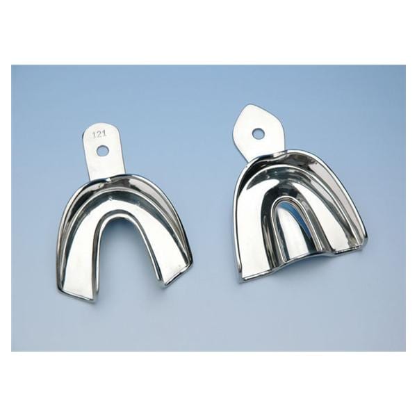 Afdruklepels metaal ongeperforeerd betande kaak - Assortiment, 6 stuks