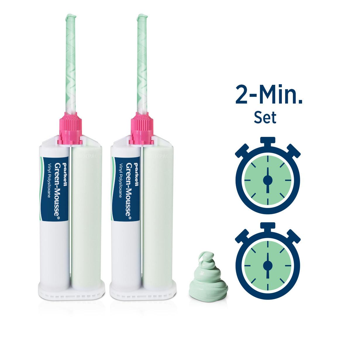 Green-Mousse Bite Registration (120 sec) - 2x 50 ml en 6 mengtips