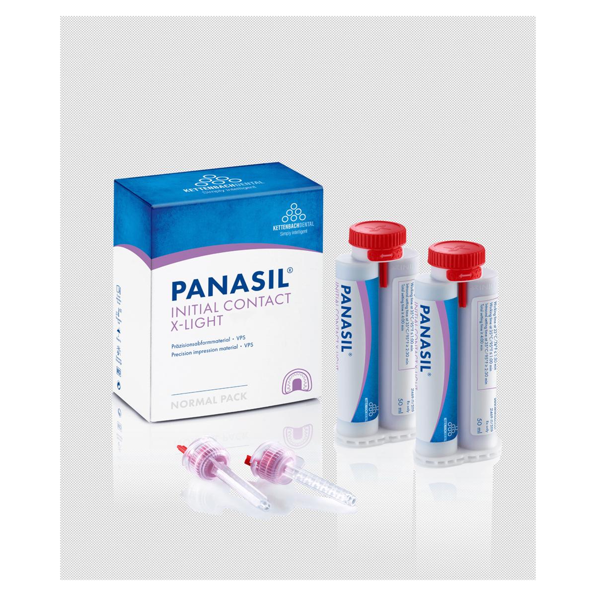 Panasil Initial Contact X-Light Normal Pack (New Mixing System) - 2x 50 ml en 8 mengtips rood (1340111)