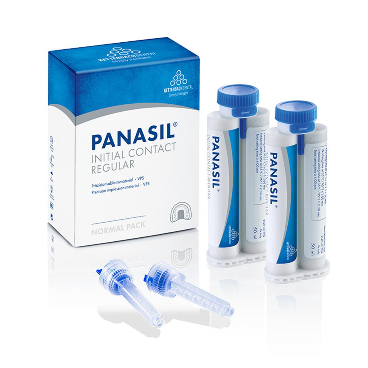 Panasil Initial Contact Regular Normal Pack (New Mixing System) - 2x 50 ml en 6 mengtips blauw (1343111)