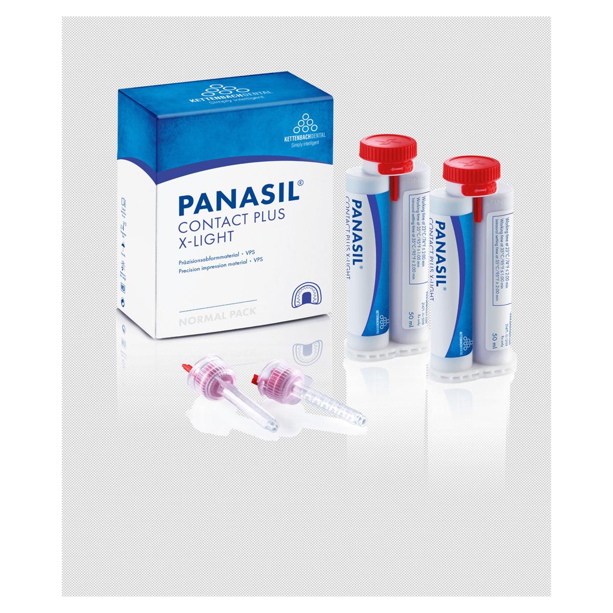 Panasil Contact Plus X-Light Normal Pack (New Mixing System) - 2x 50 ml en 8 mengtips rood (1189211)