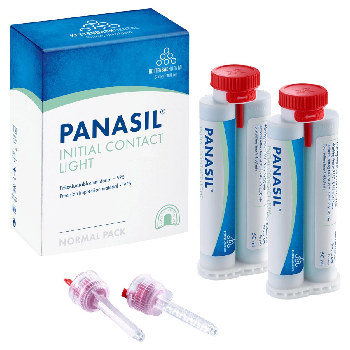 Panasil Initial Contact Light Normal Pack (New Mixing System) - 2x 50 ml en 8 mengtips rood (1341111)