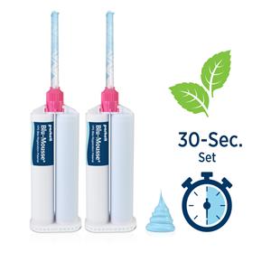 Blu-Mousse Bite Registration Peppermint Super-Fast (30 sec) - 2x 50 ml en 6 mengtips