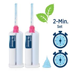 Blu-Mousse Bite Registration Classic Peppermint (120 sec) - 2x 50 ml en 6 mengtips