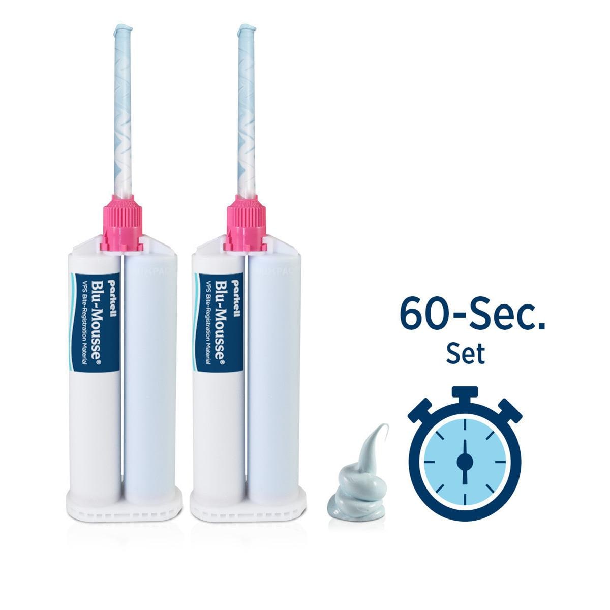 Blu-Mousse Bite Registration 60 (60 sec) - 2x 50 ml en 6 mengtips