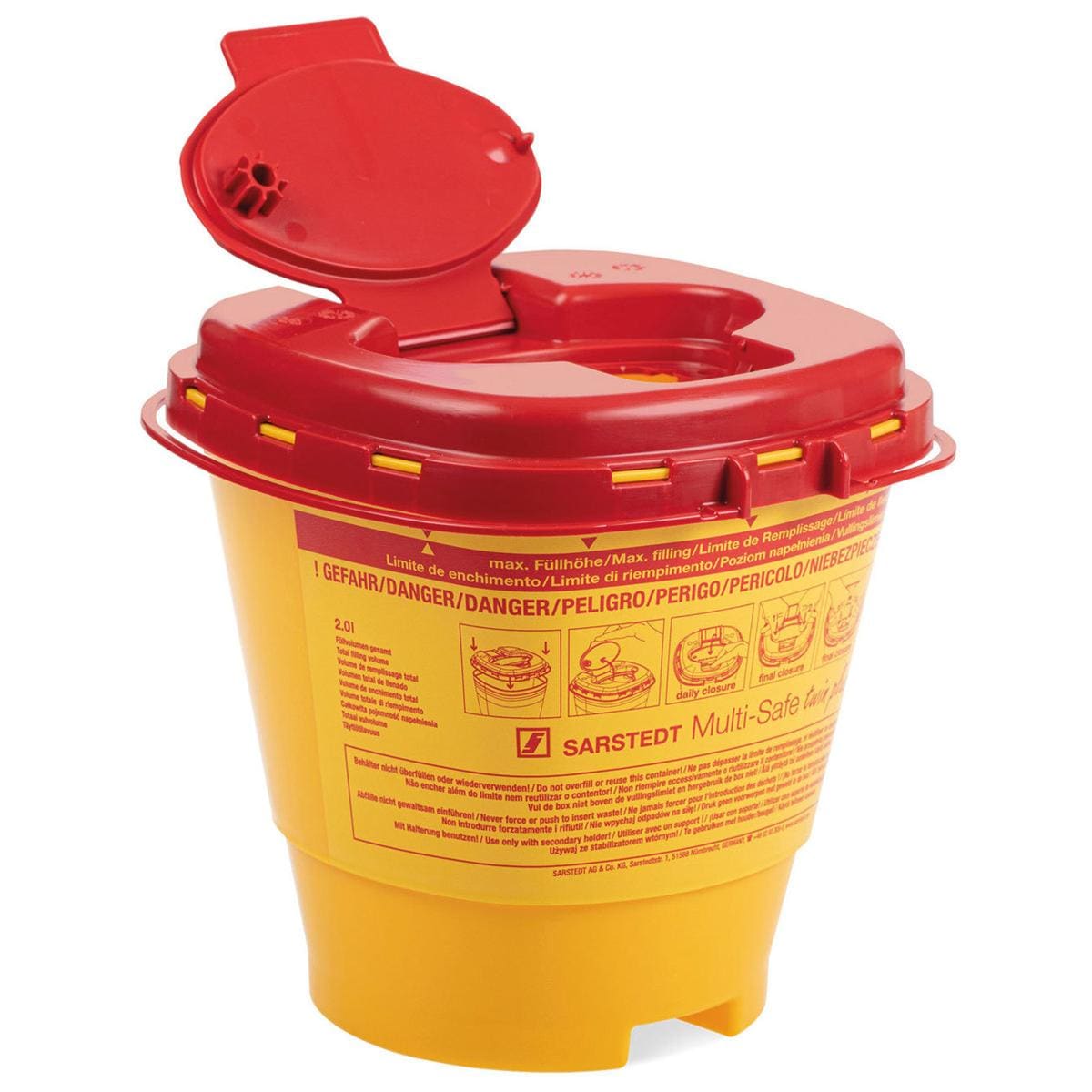 Multi Safe naaldencontainer - 2 liter, ovaal, 11,2 x 16,1 cm, per stuk