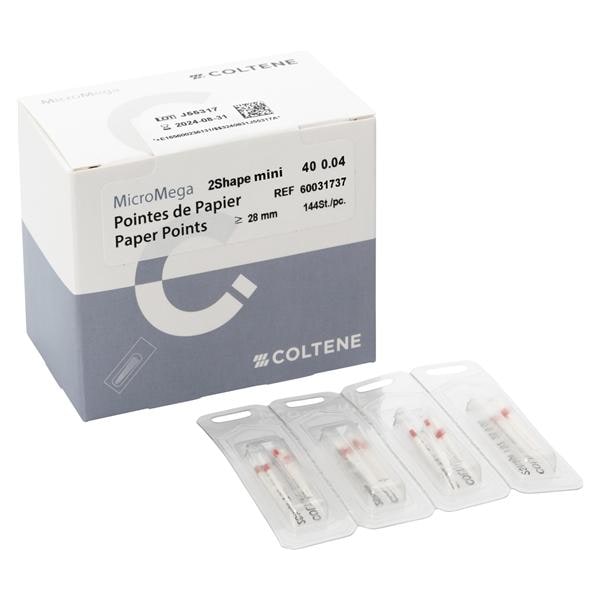 2Shape mini paperpoints - ISO 040, taper .04, 144 stuks