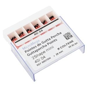 2Shape mini Gutta Percha points - ISO 040, taper .04, 60 stuks