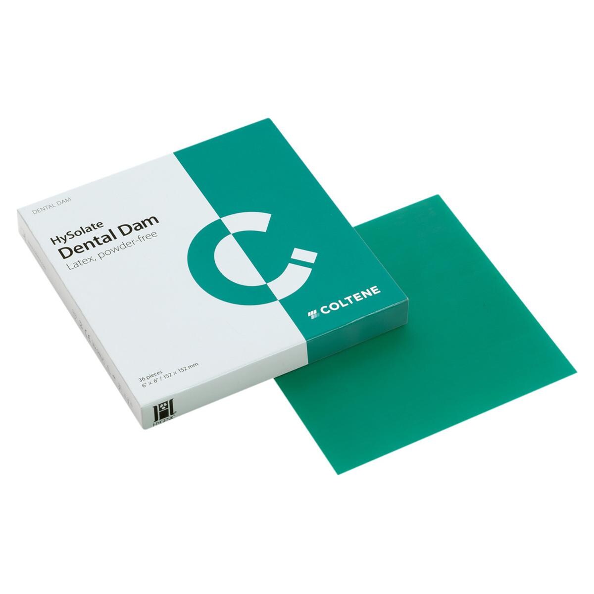 HySolate Latex Dental Dam, Green (152x152mm) - Extra heavy, 36 vellen
