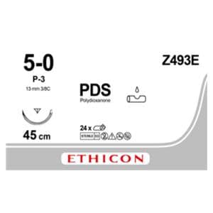 PDS II - USP 5-0 P3 45 cm kleurloos Z493E, per 24 stuks
