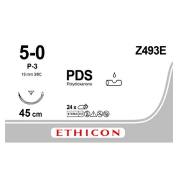 PDS II - USP 5-0 P3 45 cm kleurloos Z493E, per 24 stuks