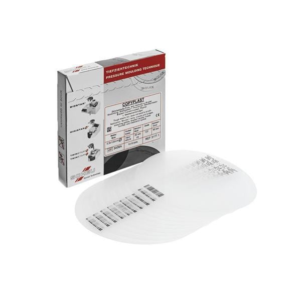Copyplast opaque rond,  125 mm - Dikte1 mm, 10 stuks