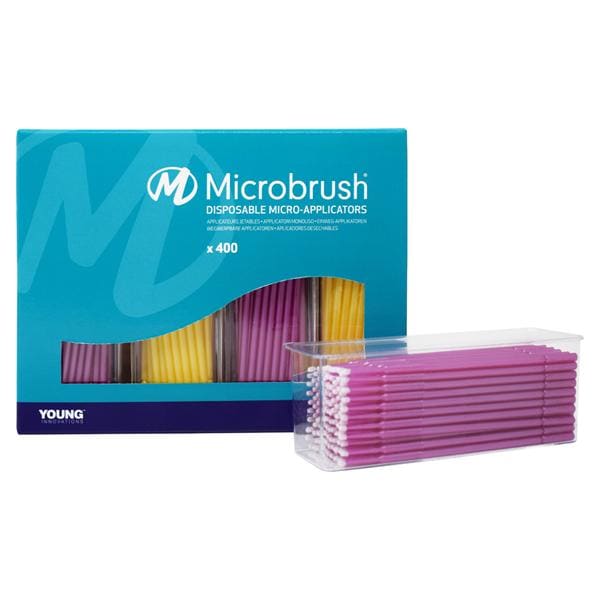 Microbrush Plus navulling voor Dispenser - Fijn (1,5 mm) geel en roze, 2x 200 stuks