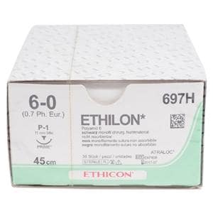 Ethilon - Lengte 45cm, 36 stuks 6-0, naald P-1 - 697H