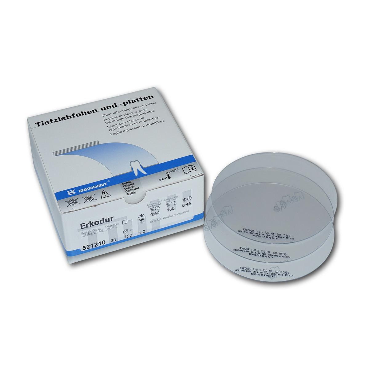 Erkodur helder met isolatiefolie, rond Ø 120 mm - Dikte 1,0 mm, 20 stuks
