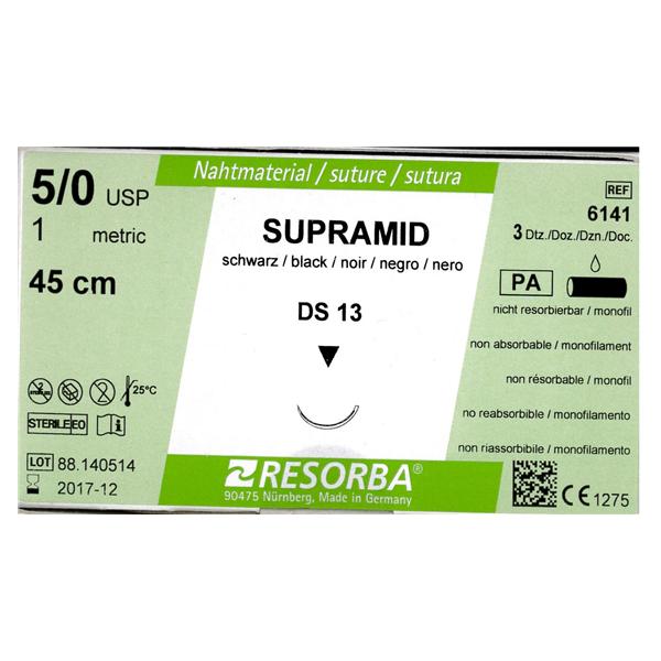 Supramid monofilament zwart - USP 4/0, 45 cm (C0712205), 36 stuks