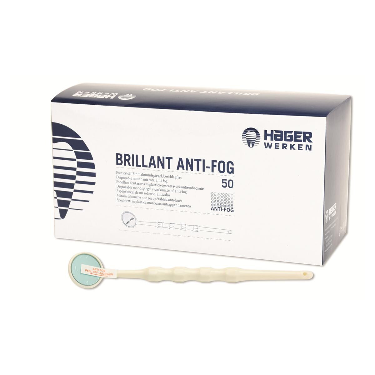 Brillant mondspiegels Anti-Fog - Wit, Nr. 4 - � 19 mm, 50 stuks