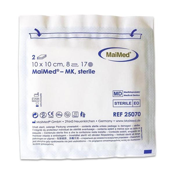 Gaaskompres 12-laags - 10 x 20 cm, 25 x 2 stuks, steriel