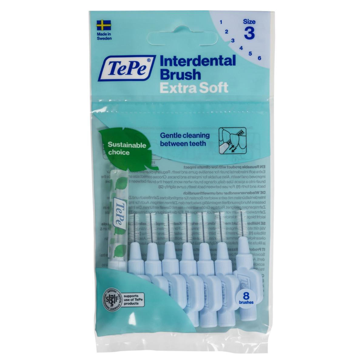 Tepe Interdentale ragers extra soft - standaardverpakking - Lichtblauw - x-fijn,  0,6 mm, 8 stuks