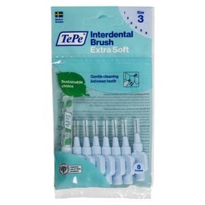 Tepe Interdentale ragers extra soft - standaardverpakking - Lichtblauw - x-fijn,  0,6 mm, 8 stuks
