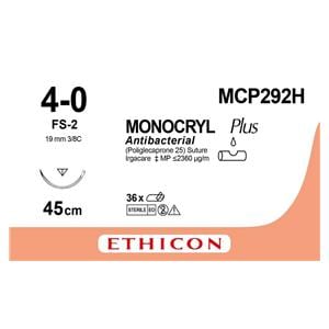 Monocryl Plus - lengte 45cm, 36 stuks 4/0, naald FS-2 - MCP292H