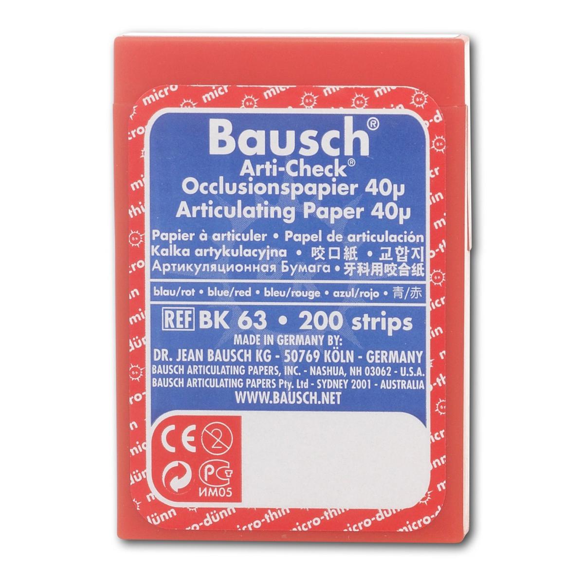 Articulatiepapier micro-dun - Blauw/rood, 200 strips, BK 63