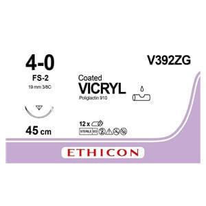Vicryl - USP 4/0 FS-2 violet 45cm V392ZG, per 12 stuks