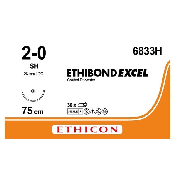 Ethibond - USP 2-0 SH+ 4x75 cm groen 6836E, per 24 stuks