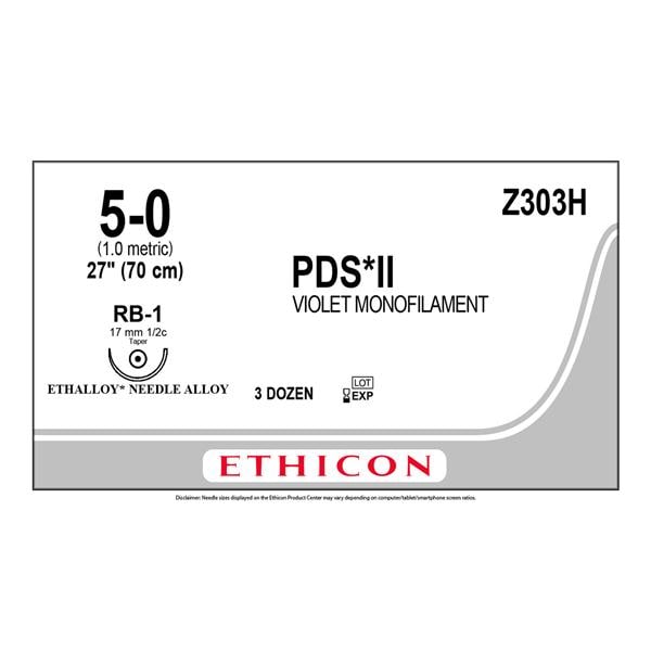 PDS II - USP 5-0 RB1 violet Z303H, per 36 stils