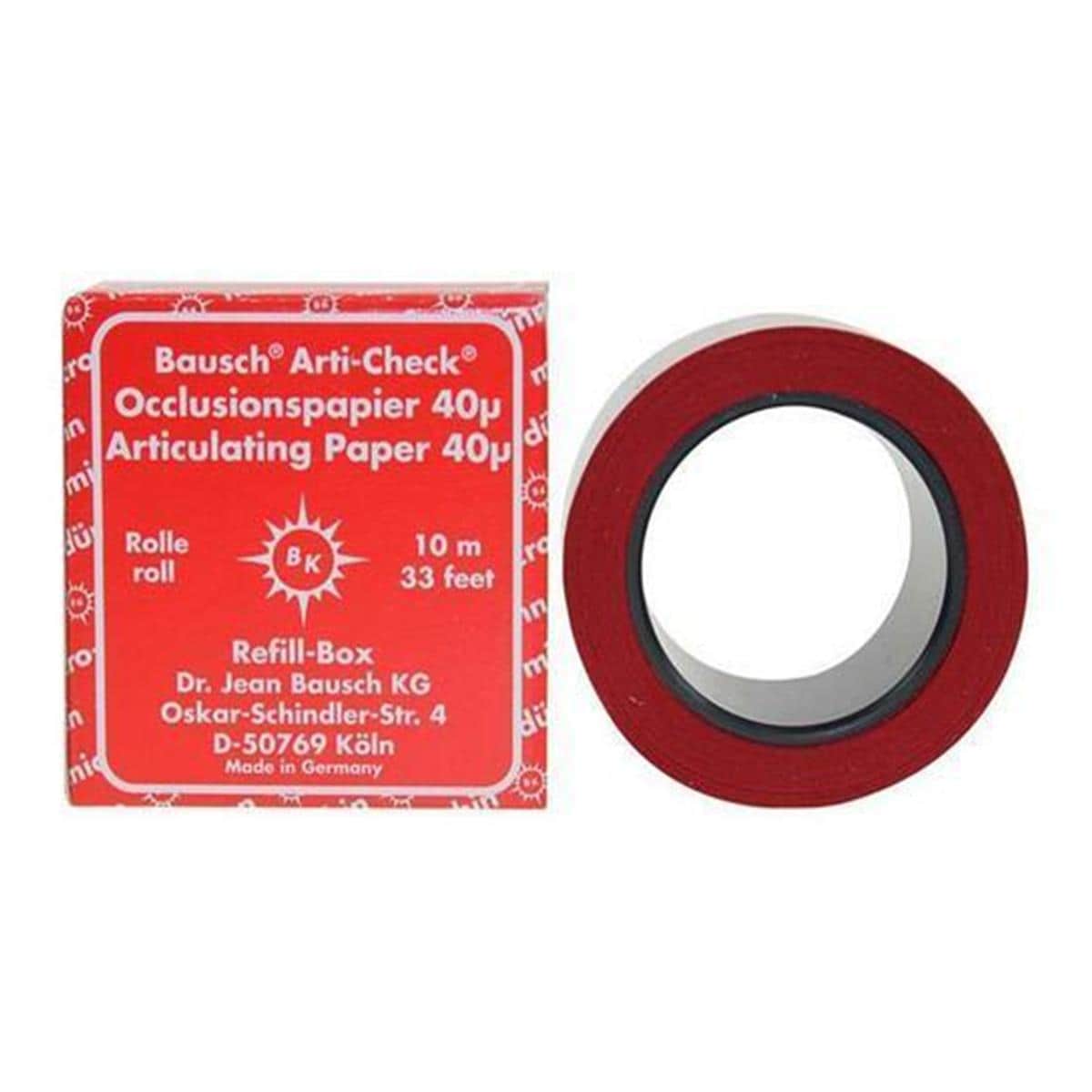 Articulatiepapier micro-dun op rol - navulling - BK1016, rood, 22 mm x 10 mter