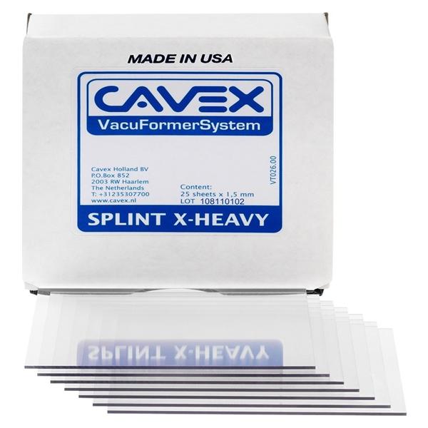 Vacuformer - dieptrekplaten - Splints x-heavy 1,5 mm transparant, 25 stuks