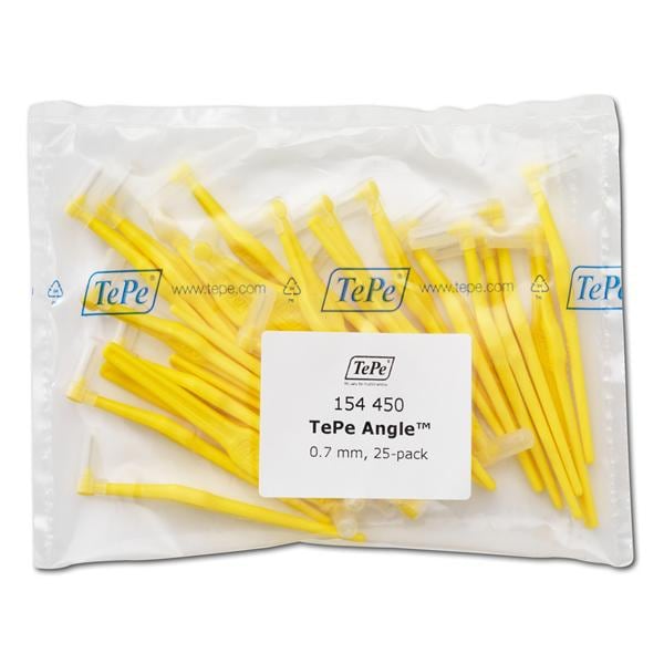 Angle Interdentale Ragers - navulling - Geel,  0,7 mm, 25 stuks