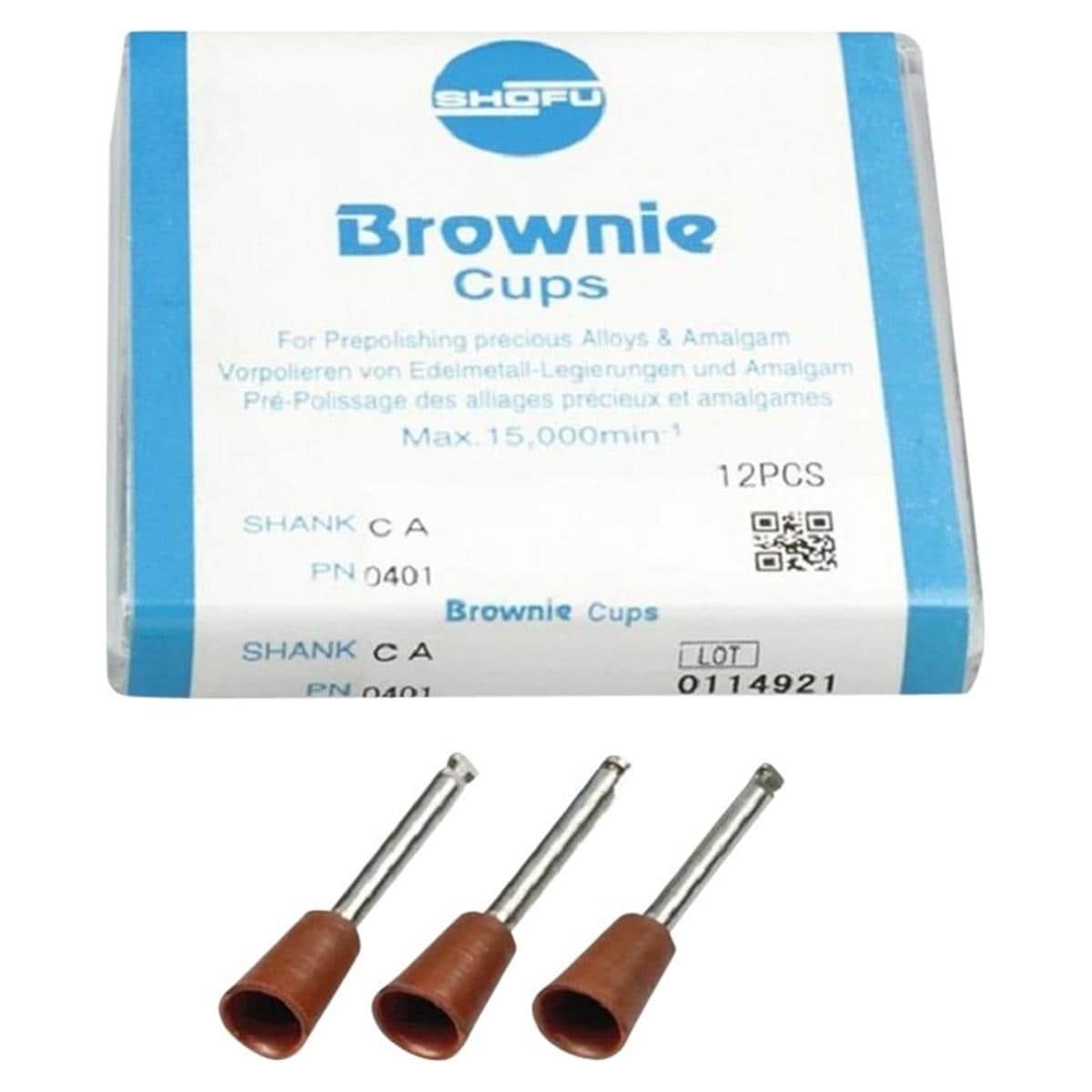 Polijstrubbers amalgaam Brownies - RA 0401 cup, 12 stuks